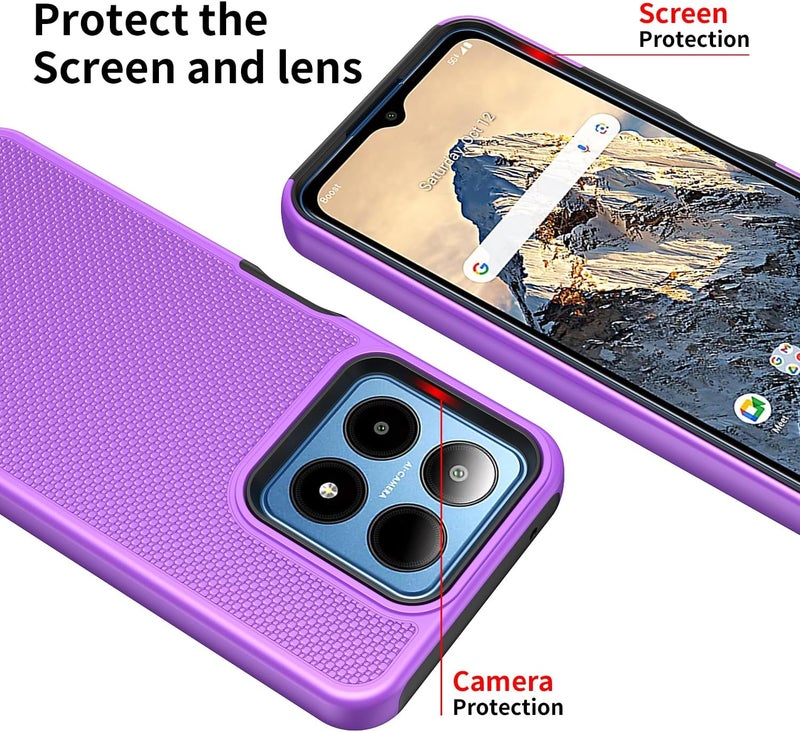 Mocotto for Boost Summit 5G Case with Tempered Glass Screen Protector,Dual Layer Heavy Duty Shockproof Protection (Boost Summit 5G,Purple) - Image 2